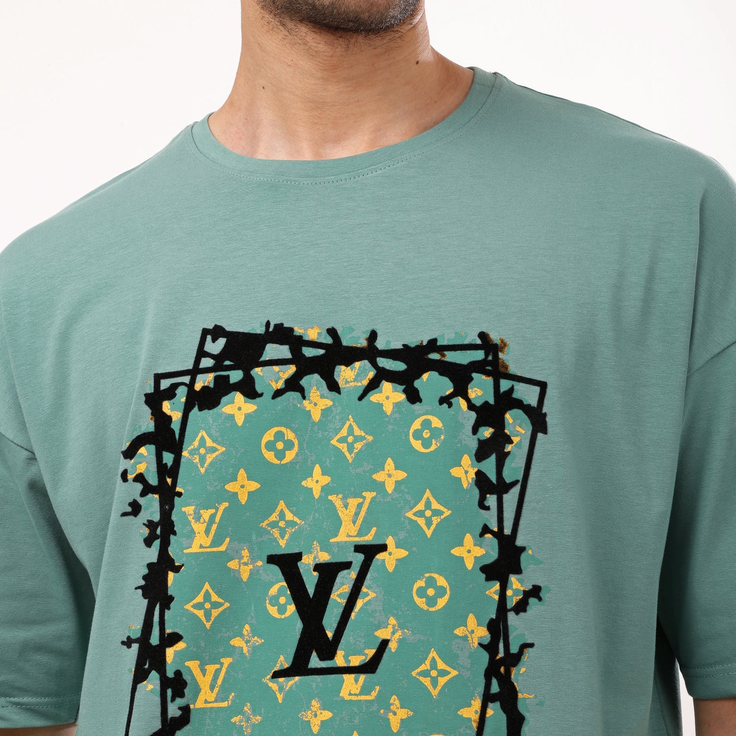 "Logo" Front Printed mint green Half Sleeves T- Shirt - 2bstylish