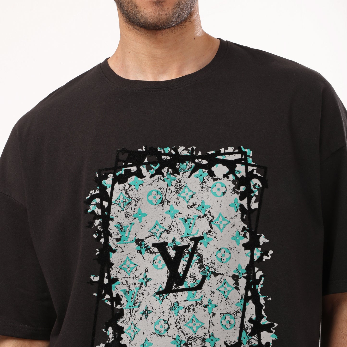 "Logo" Front Printed black Half Sleeves T- Shirt - 2bstylish