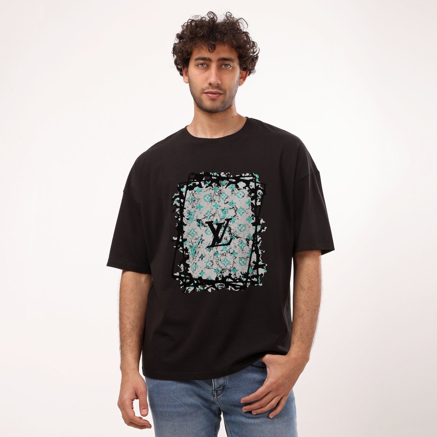 "Logo" Front Printed black Half Sleeves T- Shirt - 2bstylish