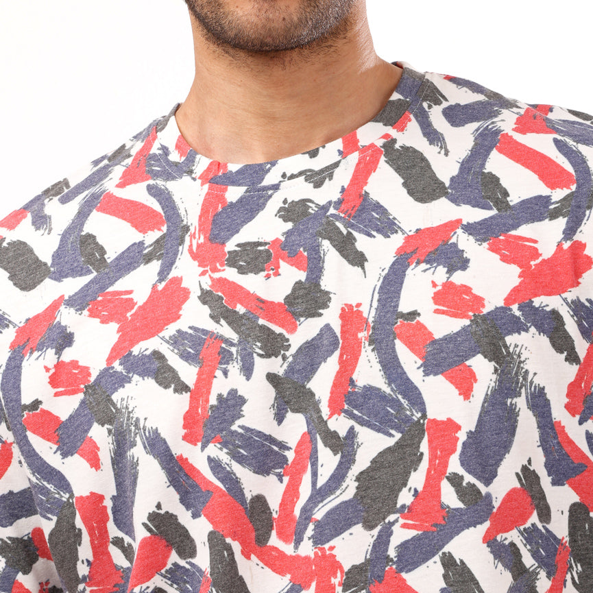Multicolor Crew Neck Half Sleeves T - Shirt - 2bstylish