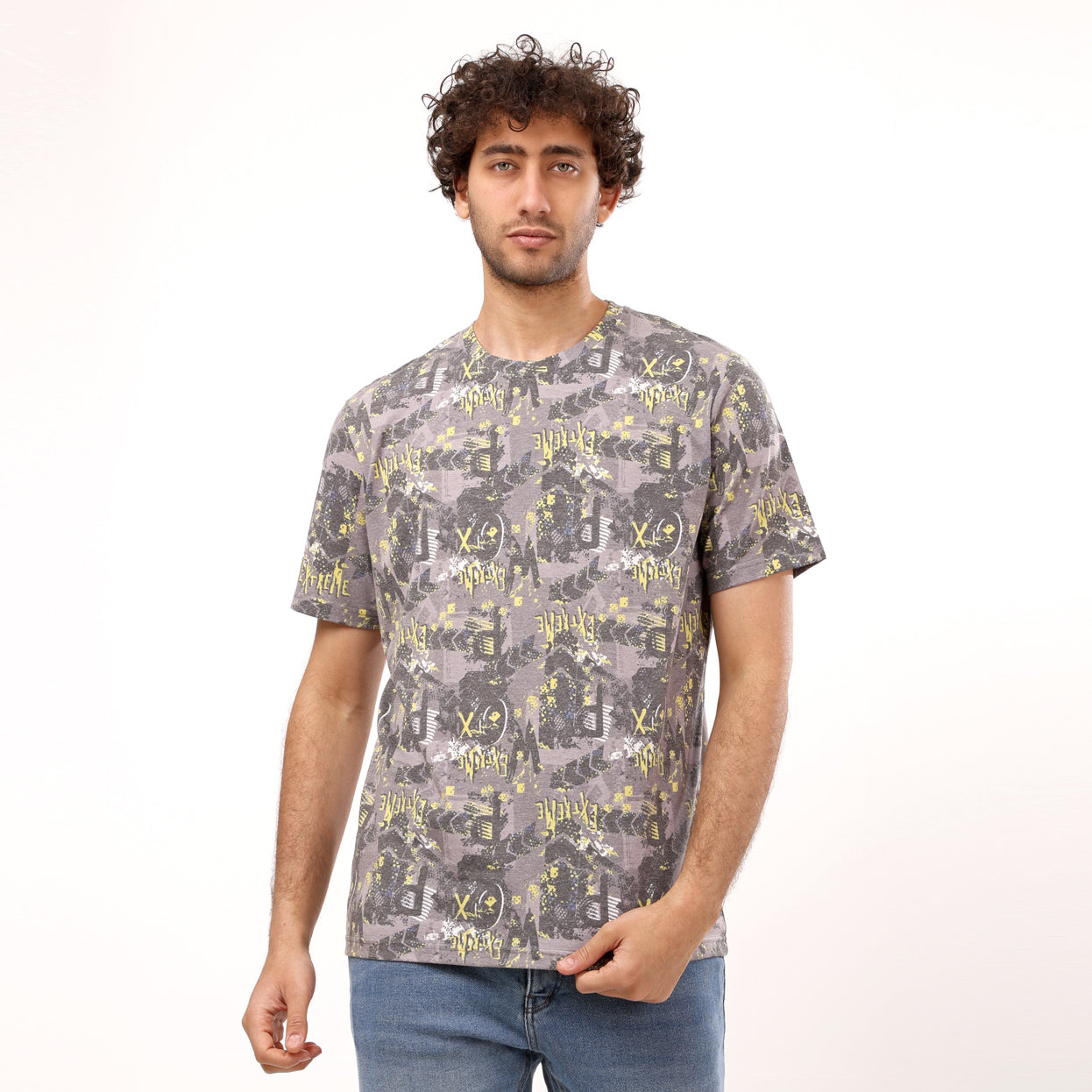 Multicolor Round Neck Half Sleeves T - Shirt - 2bstylish