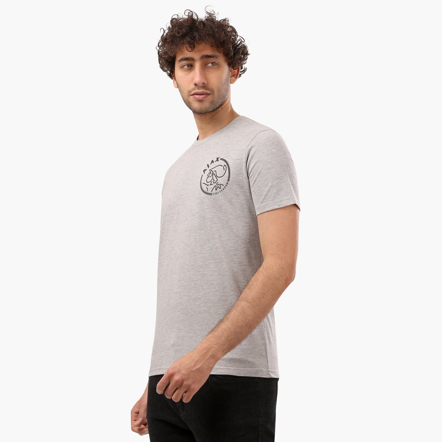 AJAX Stylish Round Neck T-shirt - Gray - 2bstylish