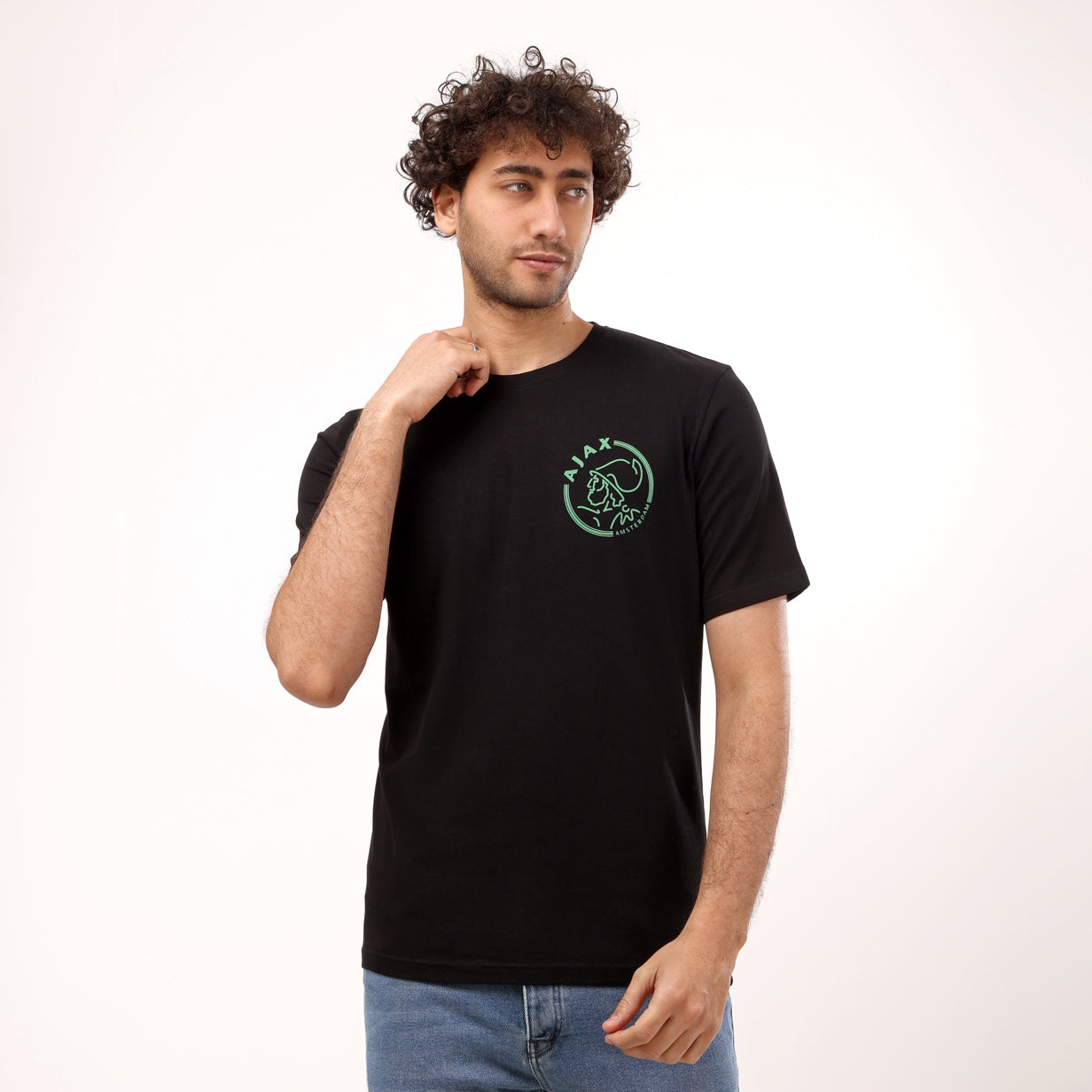 AJAX Stylish Round Neck T-shirt - Black - 2bstylish