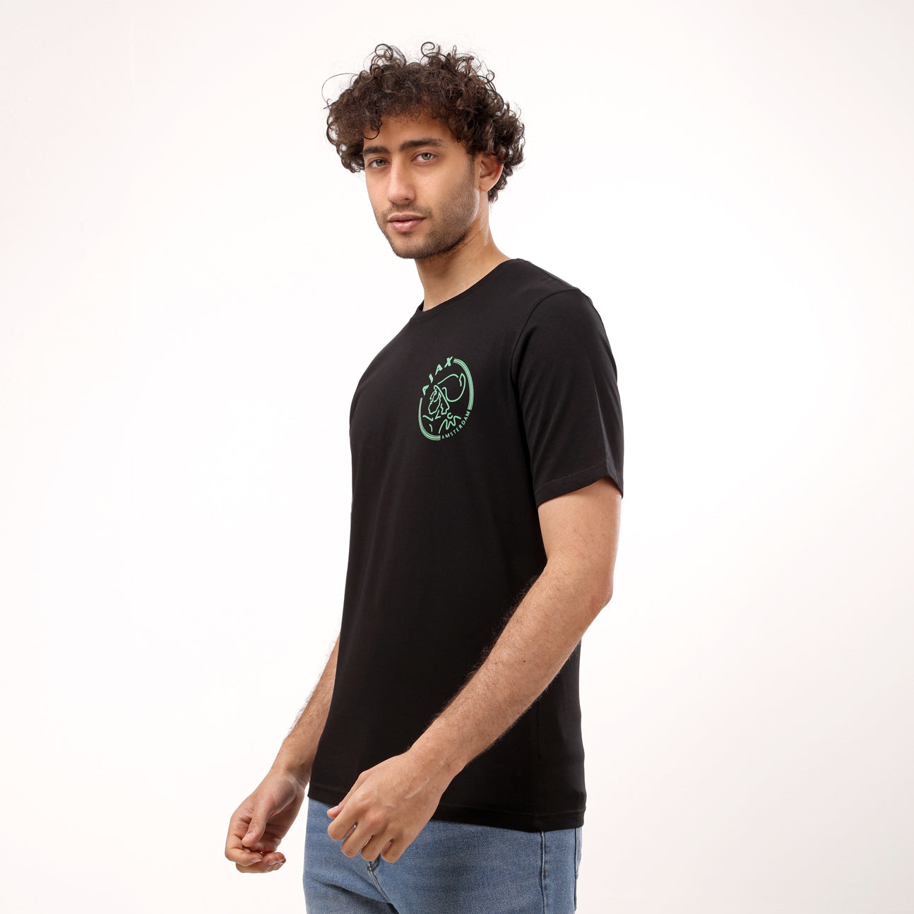 AJAX Stylish Round Neck T-shirt - Black - 2bstylish