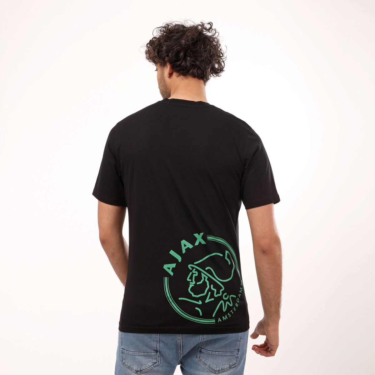 AJAX Stylish Round Neck T-shirt - Black - 2bstylish