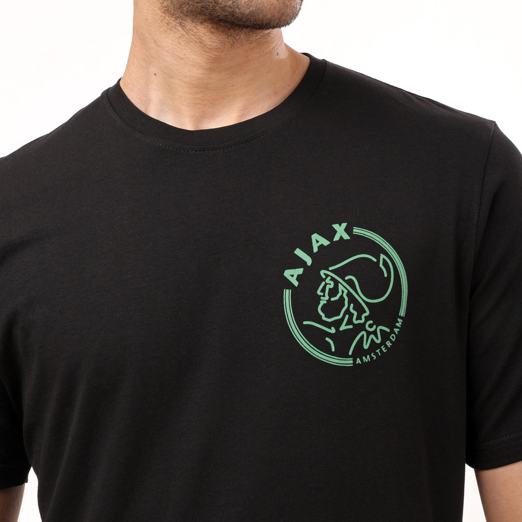 AJAX Stylish Round Neck T-shirt - Black - 2bstylish