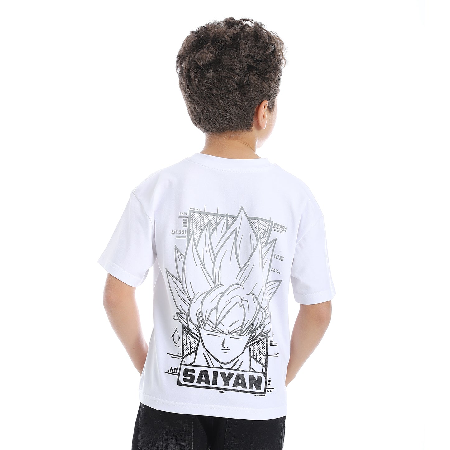 White Printed Basic Boys T-Shirt