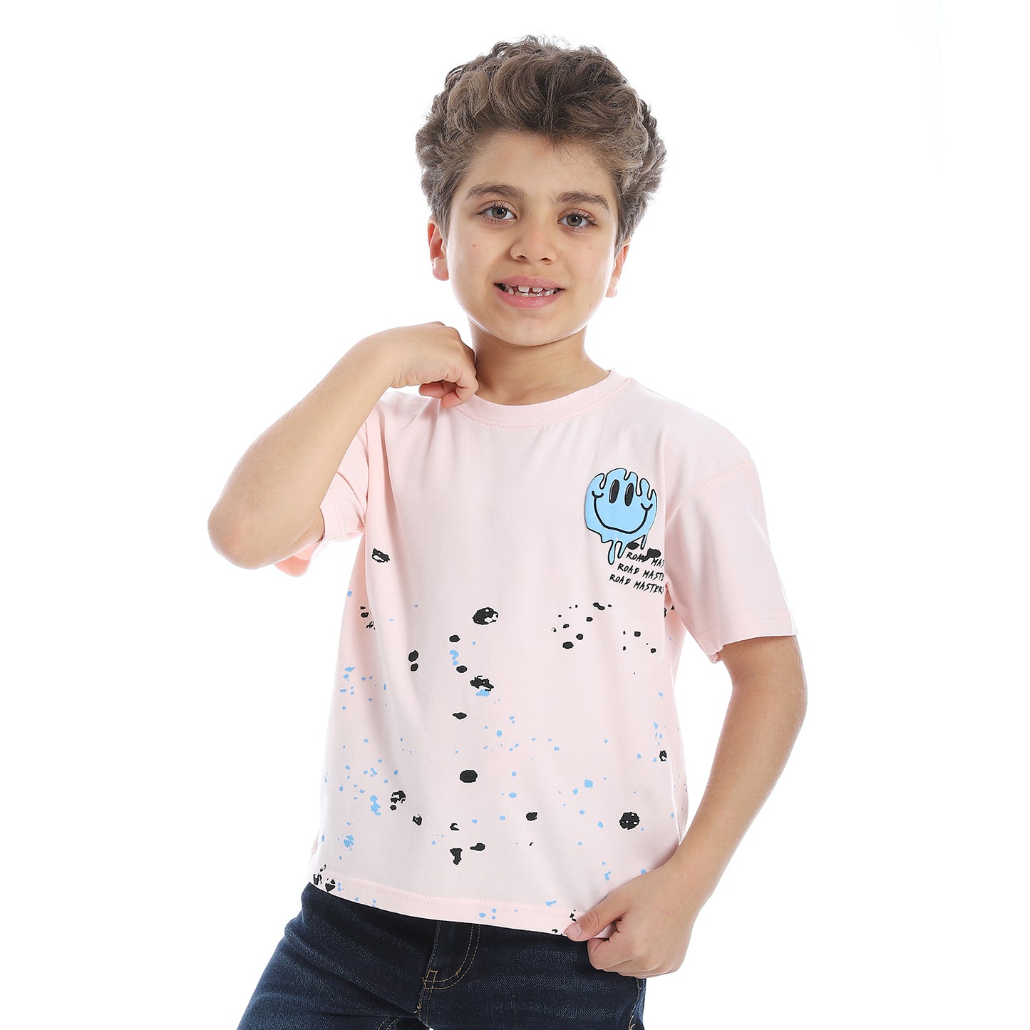 Powder Pink Boys Cotton T-Shirt - 2bstylish