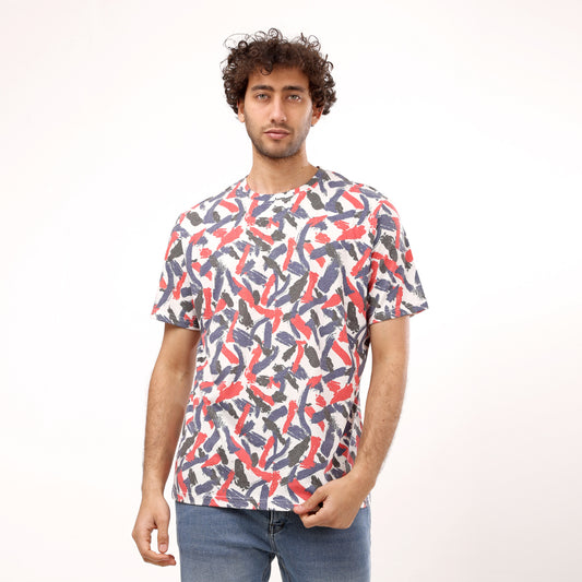 Multicolor Crew Neck Half Sleeves T - Shirt - 2bstylish