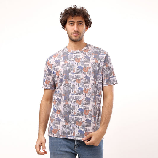 Multicolor Crew Neck Half Sleeves T - Shirt - 2bstylish