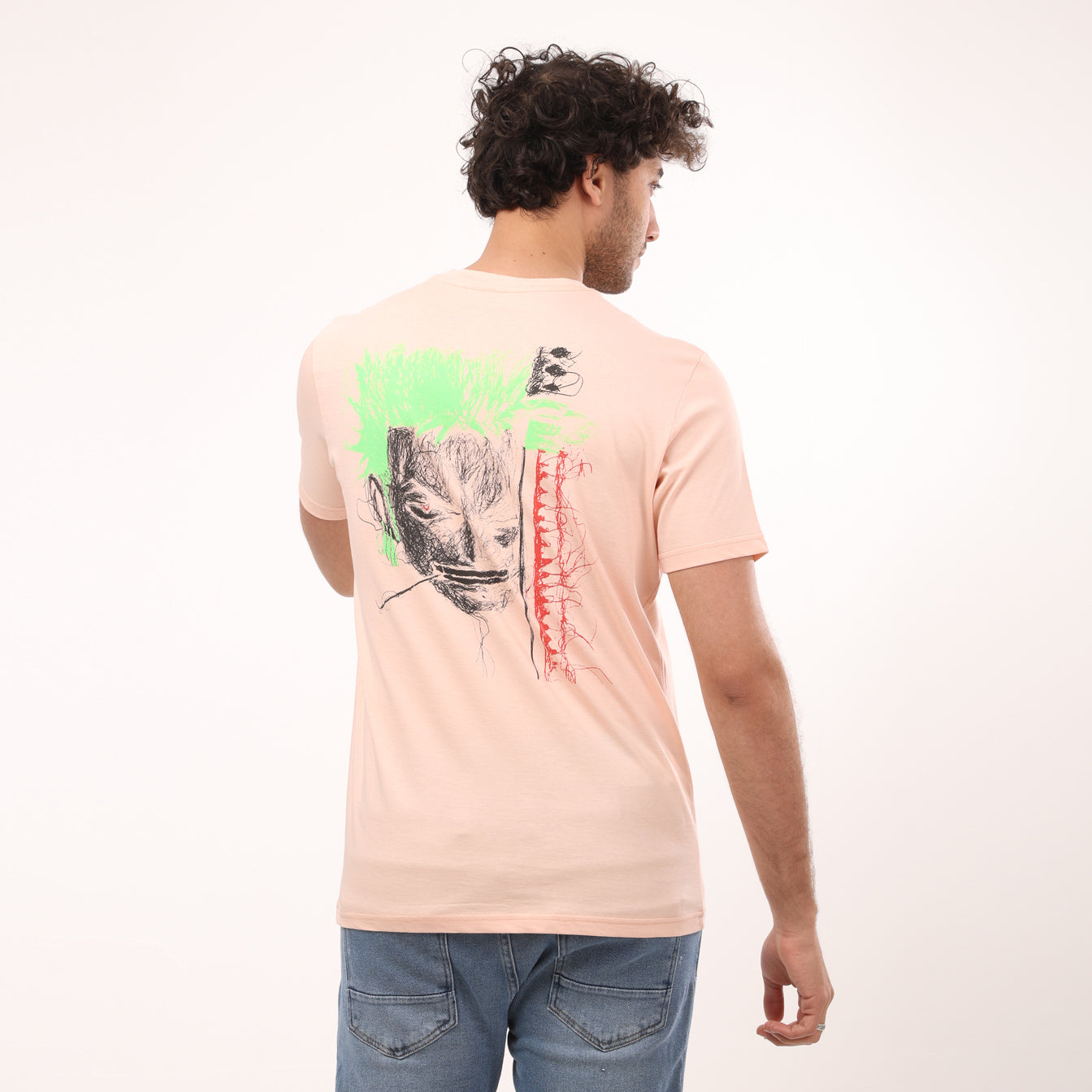 "Scraped" Printed Half Sleeves T - Shirt - Simony - 2bstylish