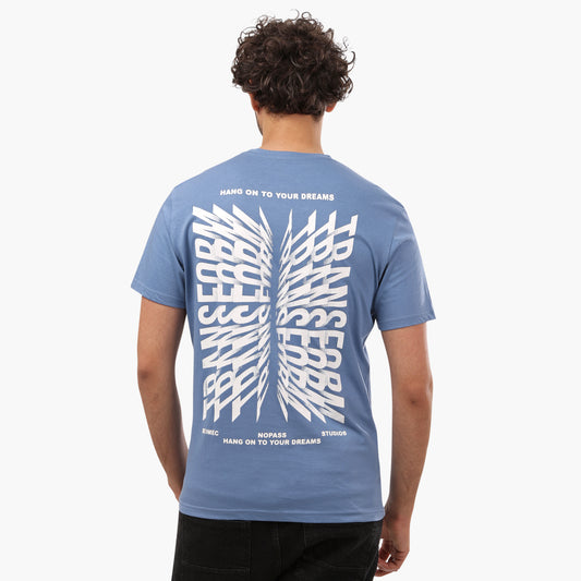 "Transform" Front & Back Printed Indigo Half Sleeves T- Shirt - 2bstylish