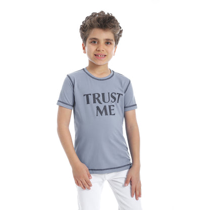 Boy's Printed Short Sleeve T-Shirt - Sky Blue