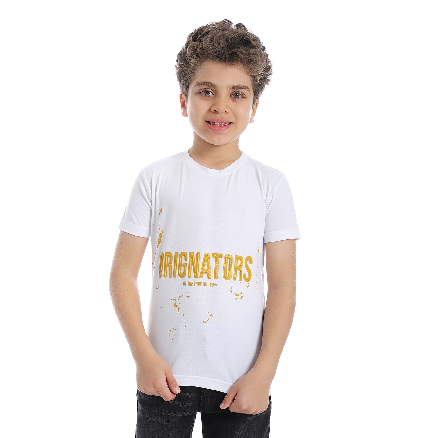 Prominent Round Neck Boys T-Shirt - White