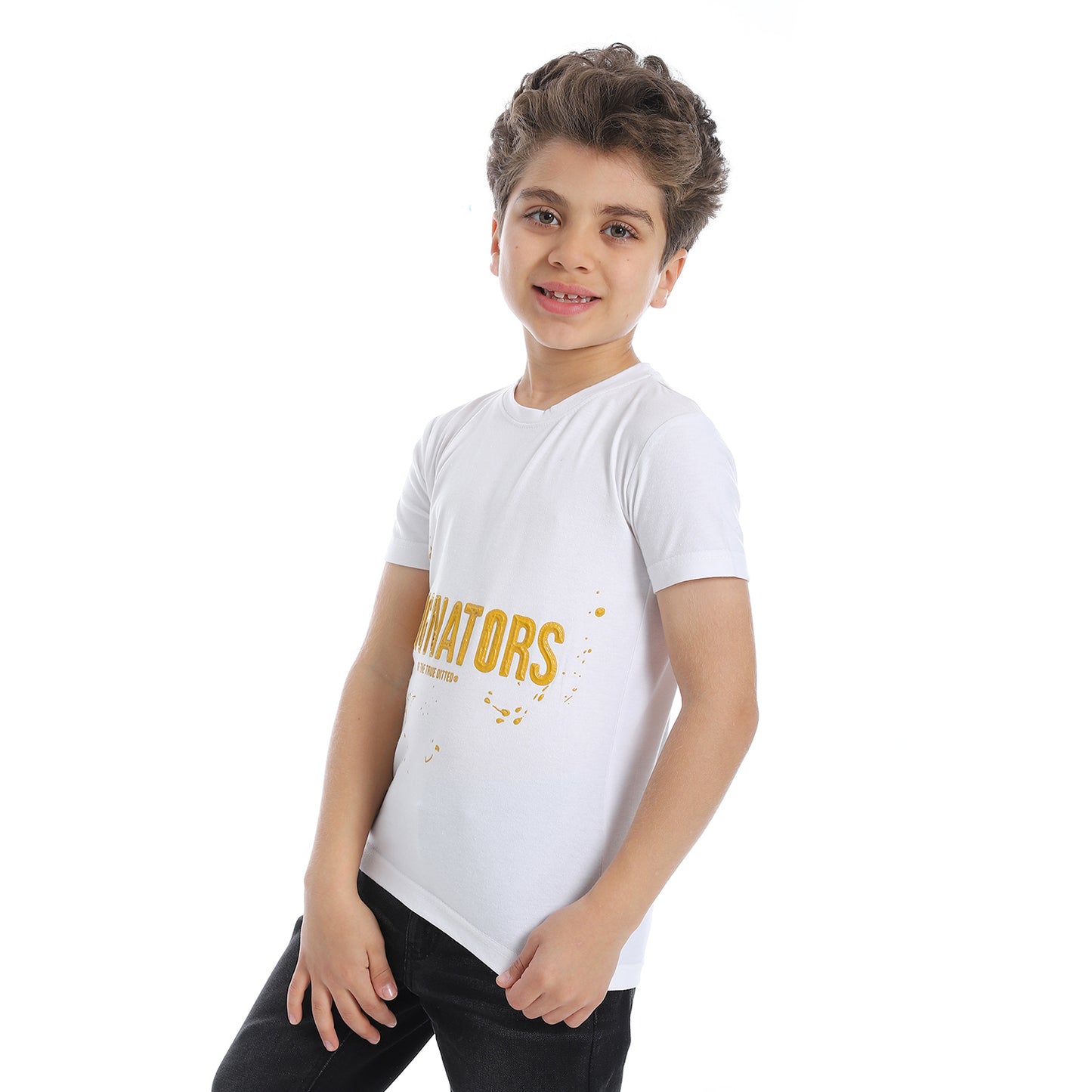 Prominent Round Neck Boys T-Shirt - White