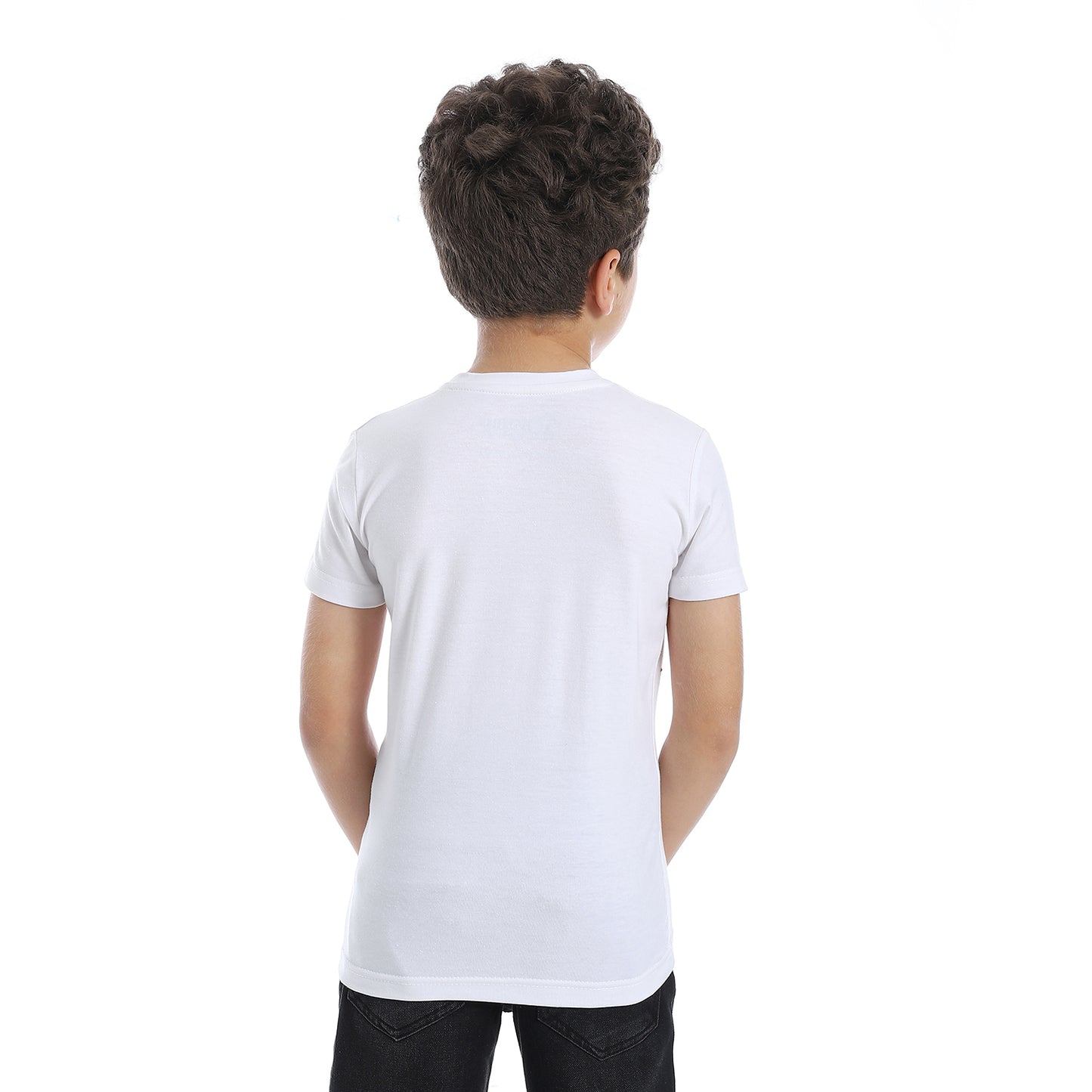 Prominent Round Neck Boys T-Shirt - White