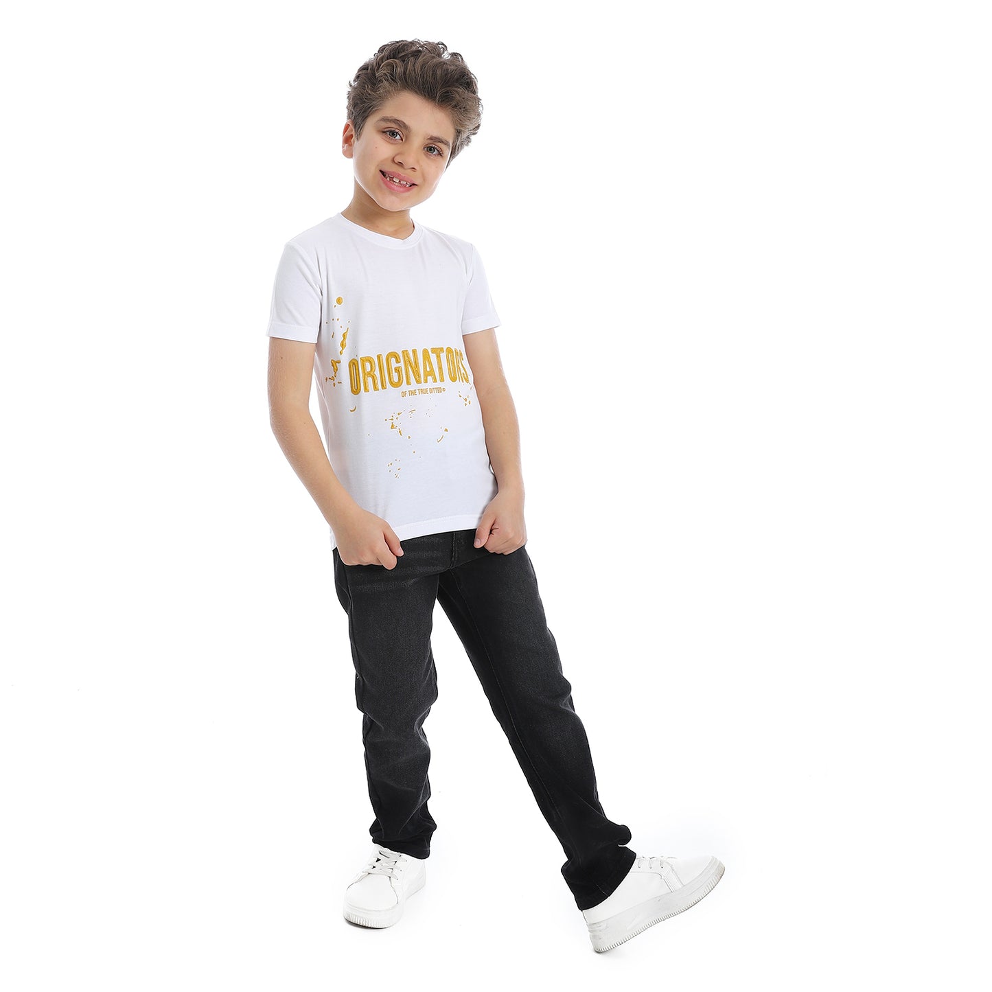Prominent Round Neck Boys T-Shirt - White