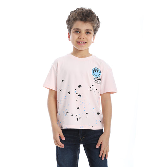 Powder Pink Boys Cotton T-Shirt - 2bstylish