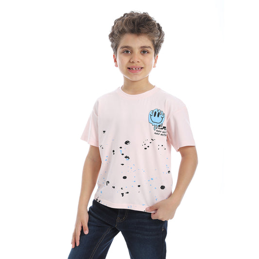 Powder Pink Boys Cotton T-Shirt - 2bstylish