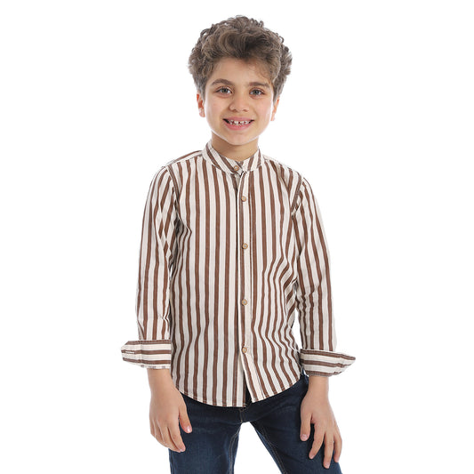 2b STYLISH Long Sleeve Shirt - Brown