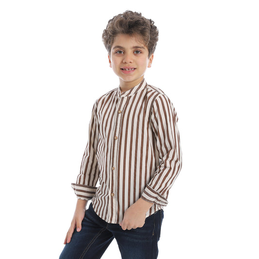 2b STYLISH Long Sleeve Shirt - Brown