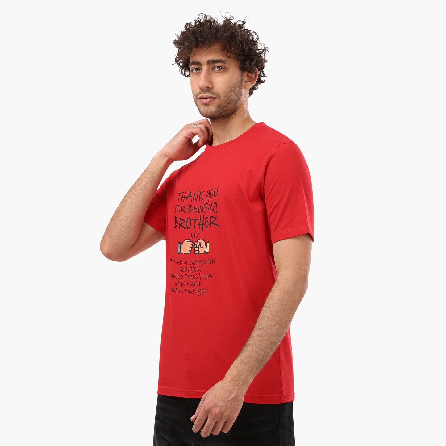 Summer-Tshirt-men-printed-Red