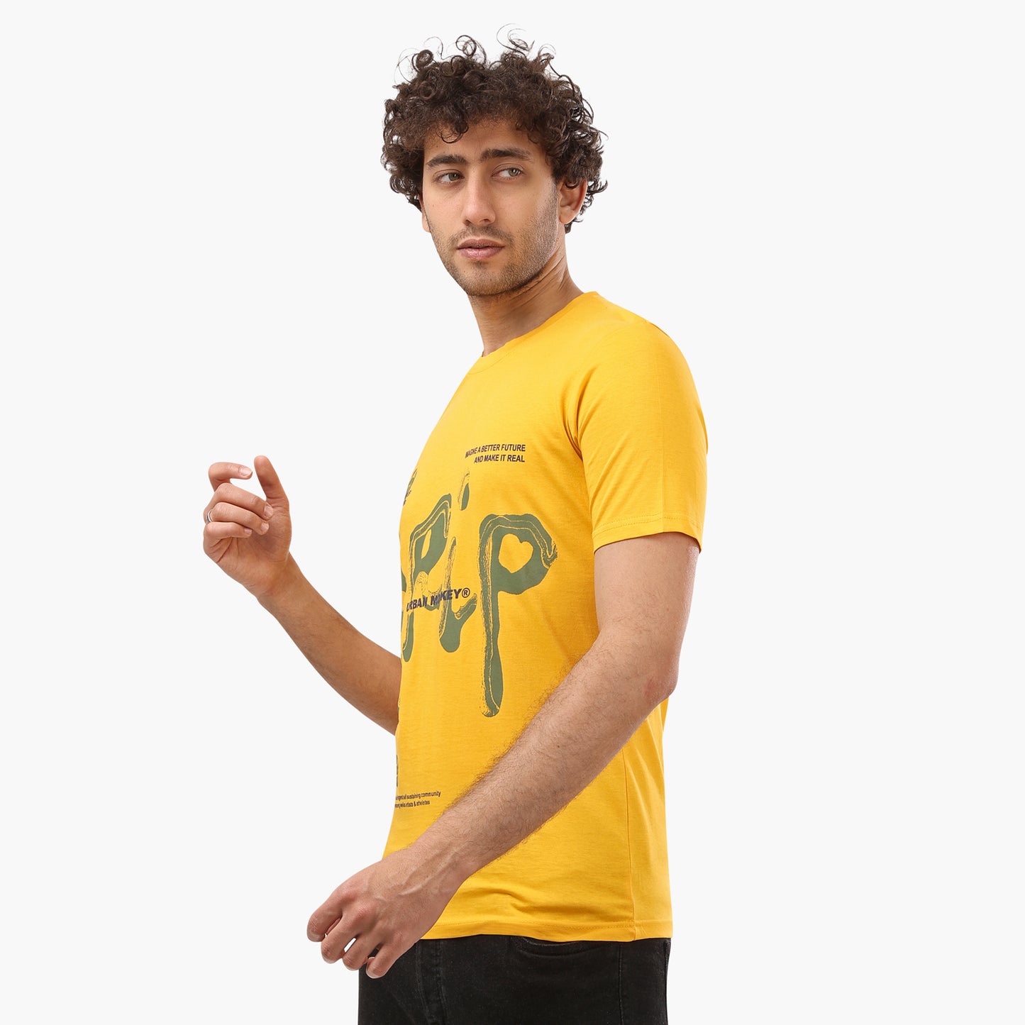 Summer-Tshirt-men-printed-yellow